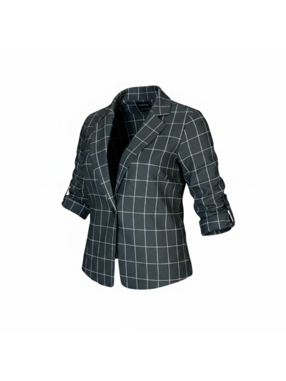 Womens Blazer Jacket Size 14 - 16 Black & White Windowpane Check NWT By BloomChi
